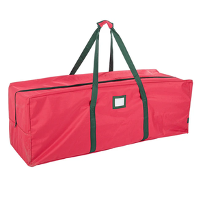 Borsa Porta Albero Di Natale 120x28x43 Cm - In Plastica Resistente Con Cerniera E Maniglie - Rossa - 2