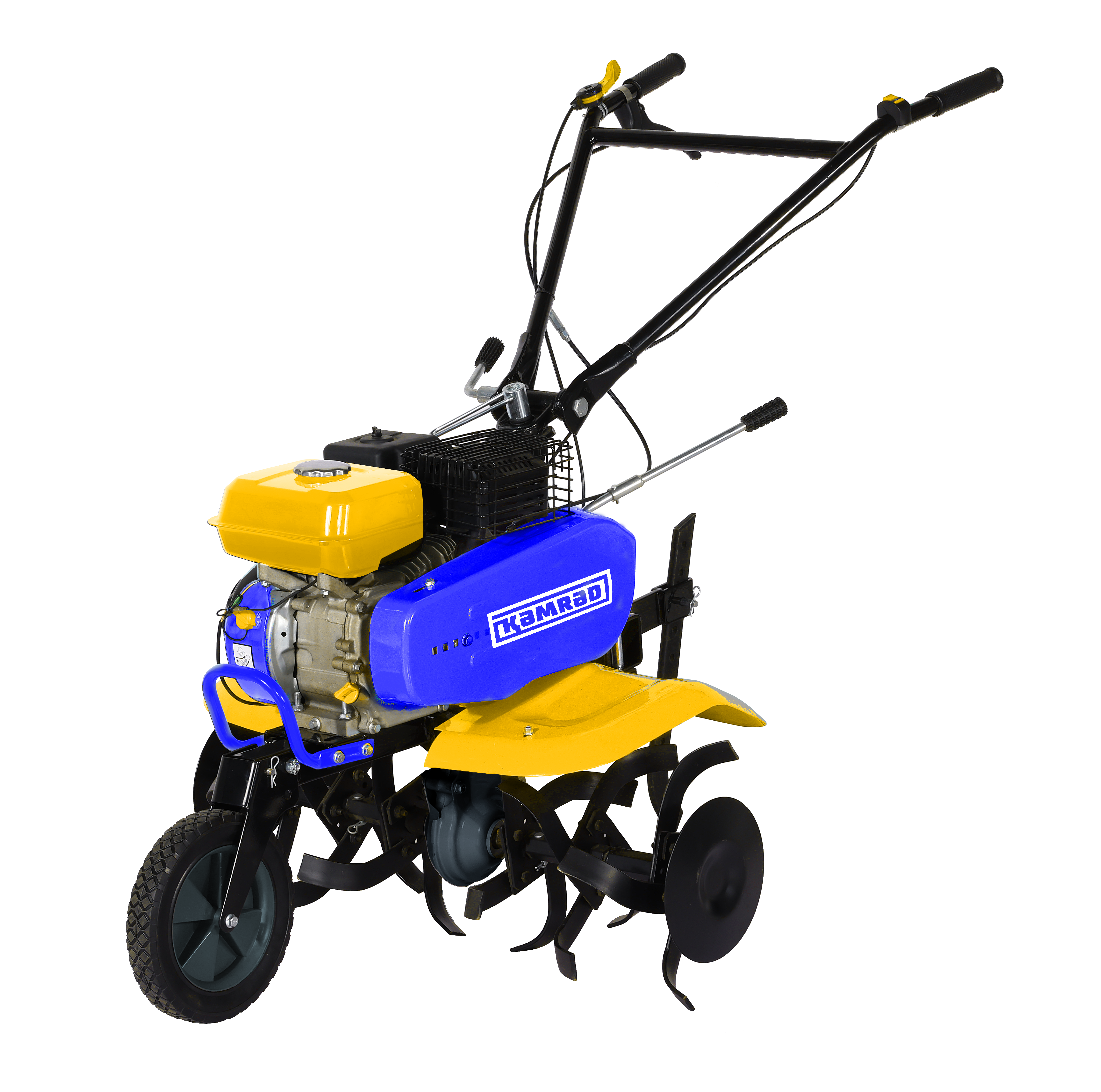 Motosapatoare KAMRAD 8CP, 212cc, latime lucru 55–80 cm cu accesorii (plug, rarita si roti de transport 4.00x8)