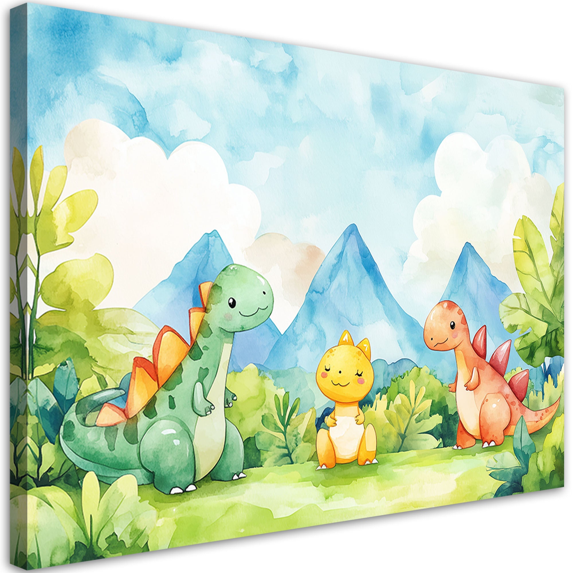 Obraz do pokoju dziecięcego, Śmieszne Dinozaury Kolorowe 60x40