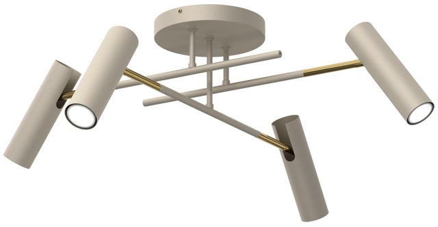 Lampa wisząca Axion kremowo-złoty połysk 4xGU10x8W metal wym:24x89x89cm IP20 Luminex
