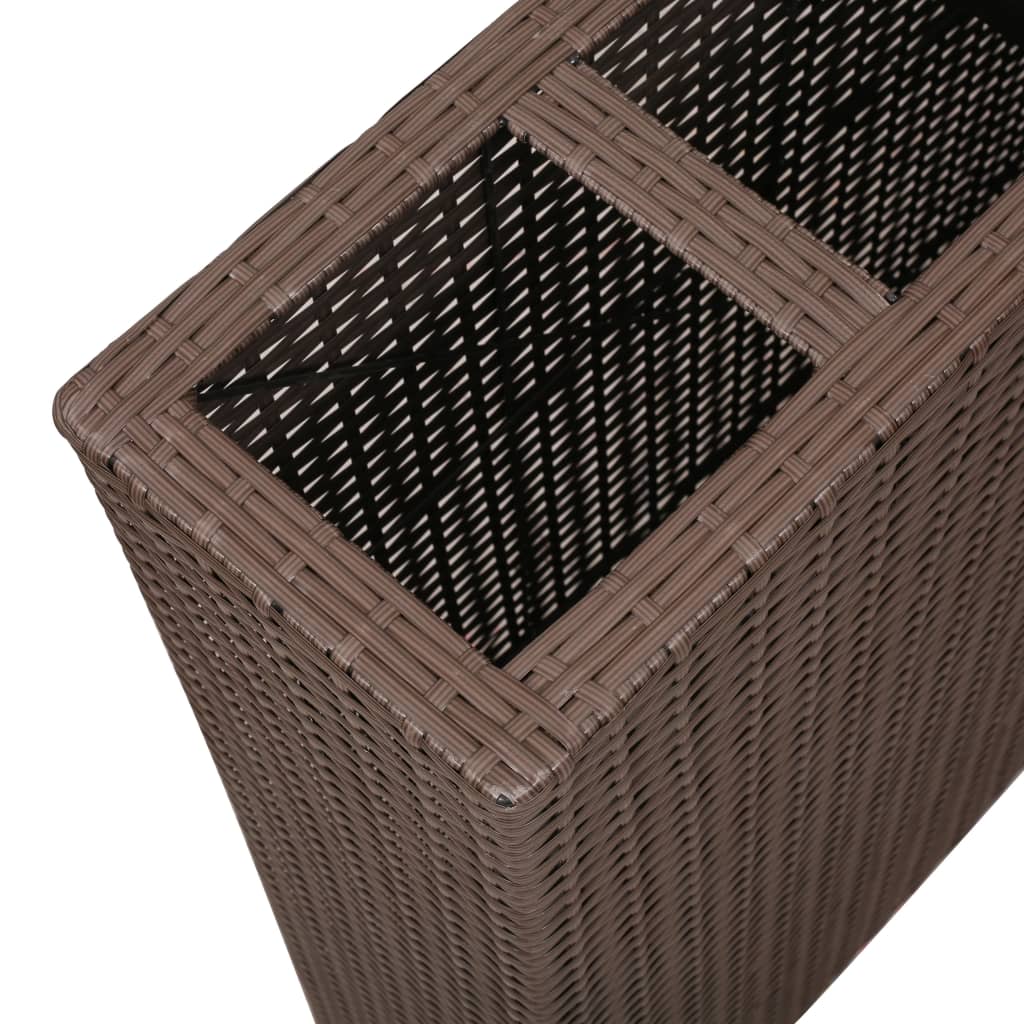Jardinière，Pot de Fleurs avec 4 pots Résine tressée Marron344355 - 4