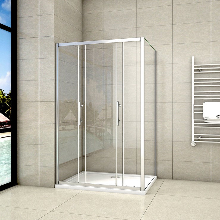 Aica Cabine De Douche 160x70x190cm Porte De Douche À L'accès Au Centre + Paroi Latérale - 4