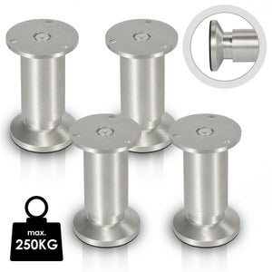 Piedino Per Mobili 25x25 Mm, Lungh. 190 Mm, Acciaio Inox Spazzolato - Foto 6