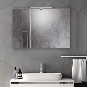 Specchio Reversibile 80x60 Cm Con Lampada LED Premium Da 45 Cm - Per Trucco E Bellezza, Illuminazione Professionale, Design Moderno
