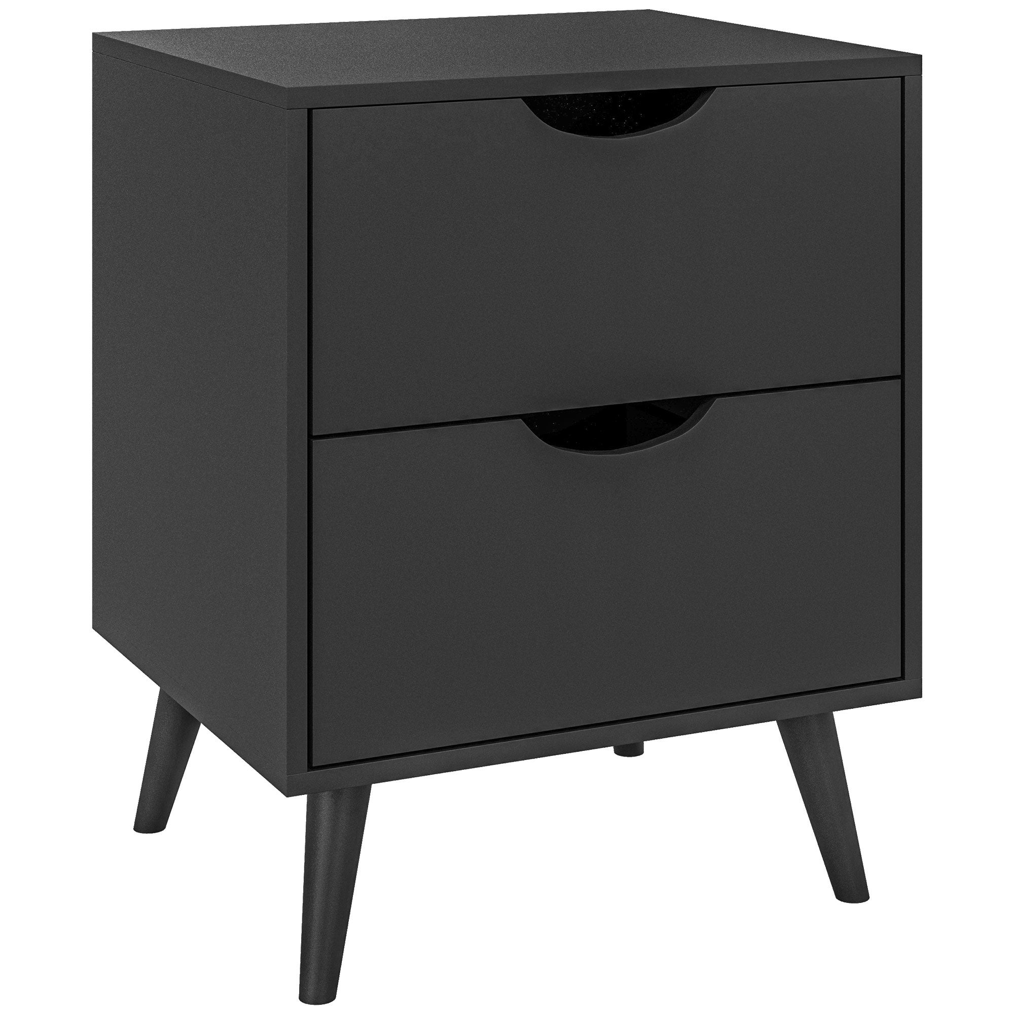 Table De Chevet 50 Cm Avec 2 Tiroirs Bois Et MDF Table De Nuit Meuble De Chambre à Coucher Lot De 2 Blanc 01 0000323 87296252