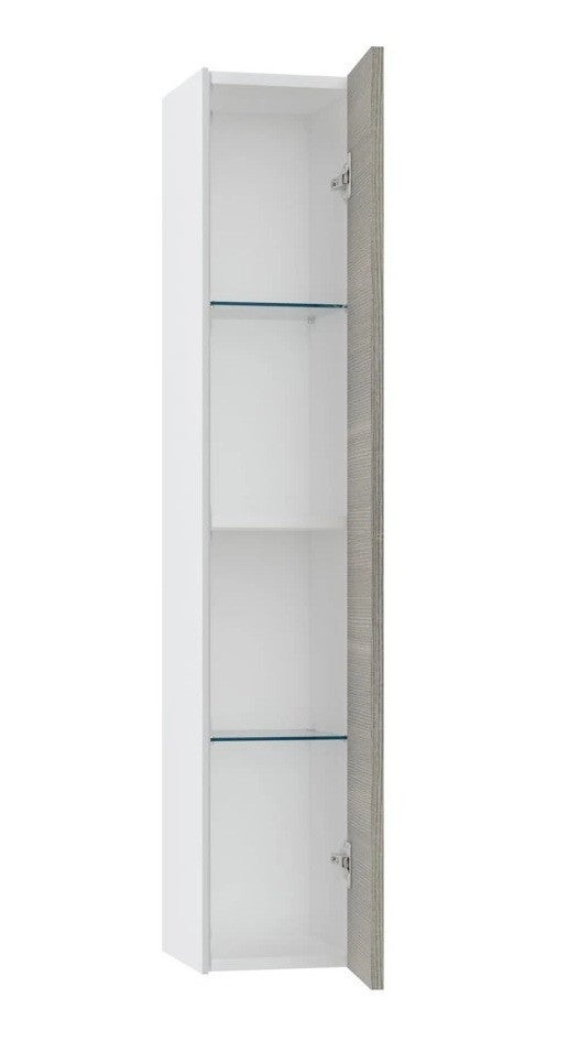 Colonne de salle de bain laqué blanc et gris Lago L 25cm - 2