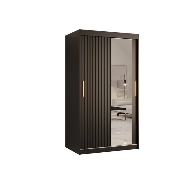Szafa przesuwna garderoba RIFLO SLIM 2 100 x 62 x 200 cm Czarny - Abiks Meble