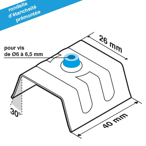 Kit 50 fixations bac acier sur bois Ø6,3 x 100 ROUGE RAL8012 SCELL-IT - 5
