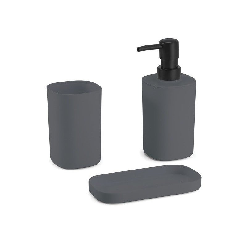 Ensemble 3 Accessoires De Salle De Bain LONA Gris Foncé MSV