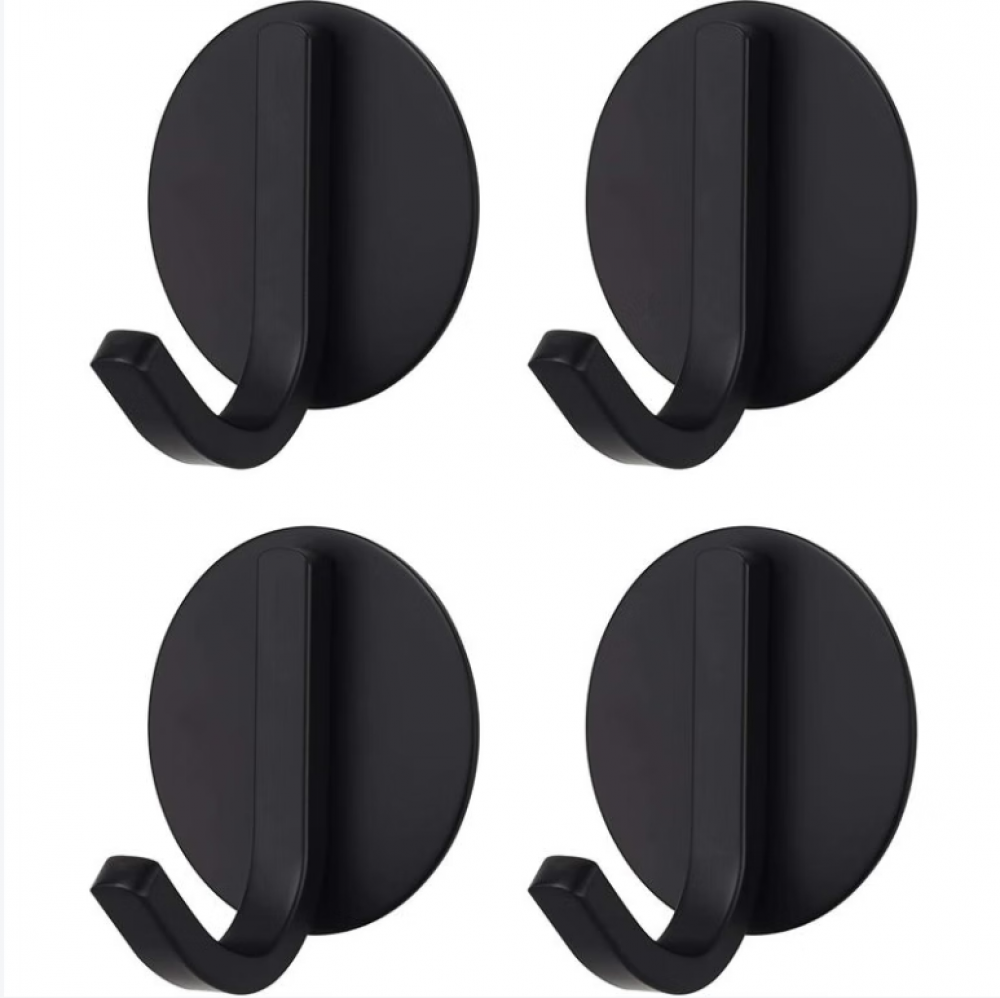 Appendiabiti Da Parete Autoadesivo Con 4 Ganci In Acciaio Inox Nero – GWLD1004B - 2