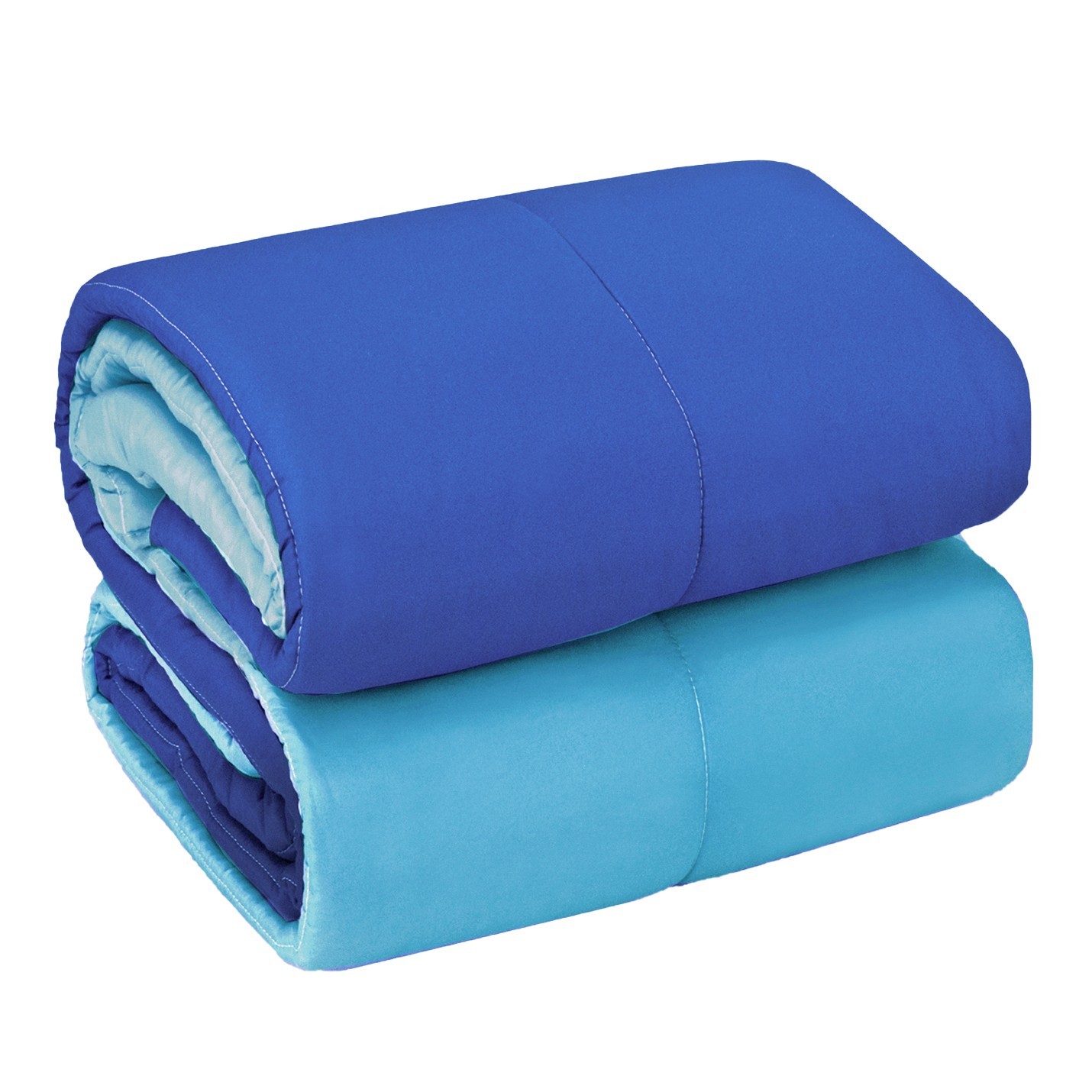 Colcha edredón doble cara de invierno 250 gr manta cálida cama 1 plaza azul