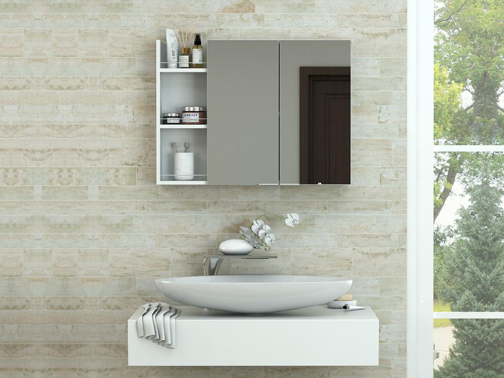 Etagere Angle Murale COSTWAY Etagère Murale De Salle De Bain,Meuble De Rangement En Métal Chromé INOX Avec 2 Tablettes De Conception Creuse Et 2 Porte-Serviettes Pour Toilettes,WC, 26 X 45 X 55