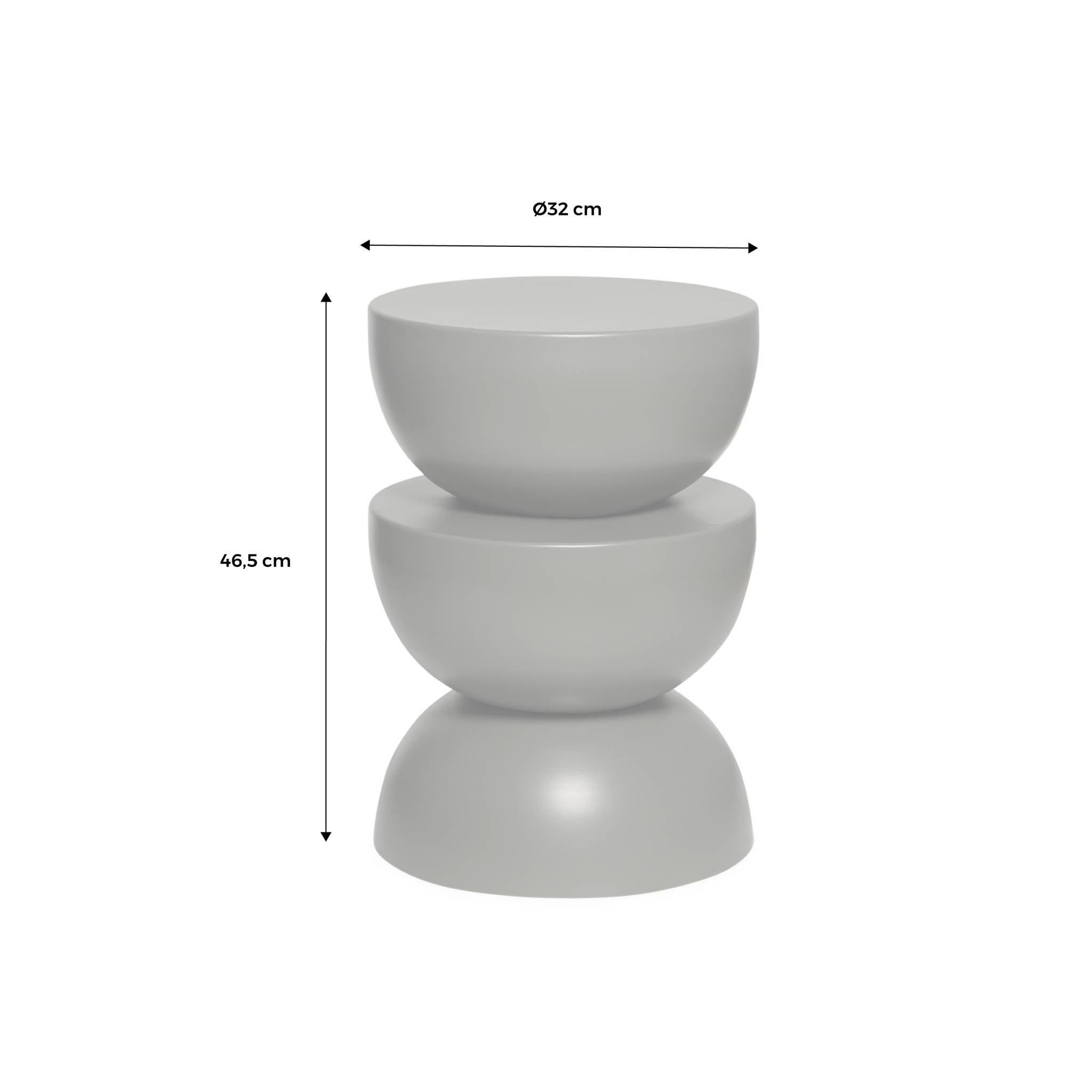 Table d'appoint. bout de canapé. table de chevet en métal. crème. Coumba. Ø32 x H 46.5cm - 5