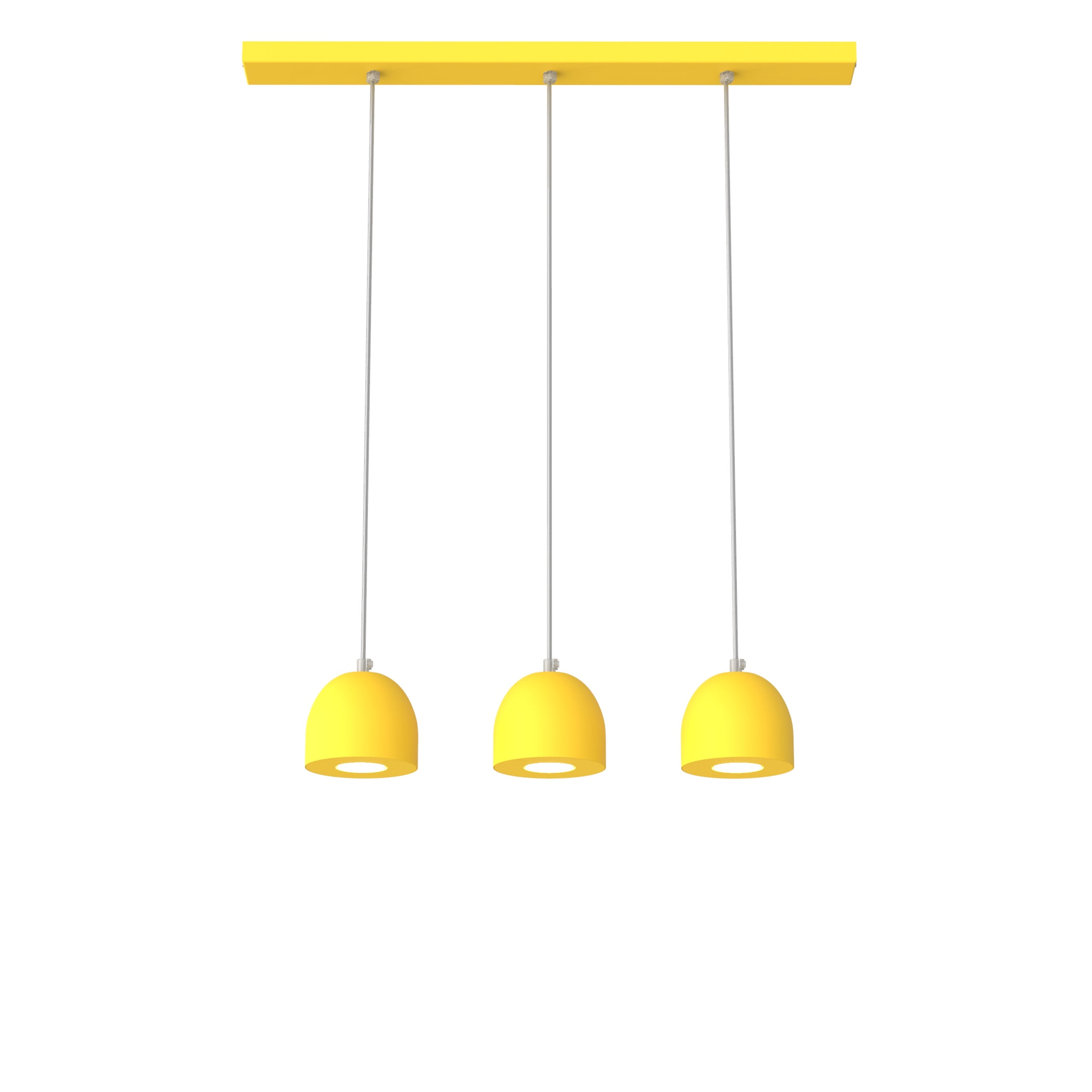 Lumicom | campanella lámpara pendiente, 3x gu10, max 33w, metal, amarillo, d.12cm