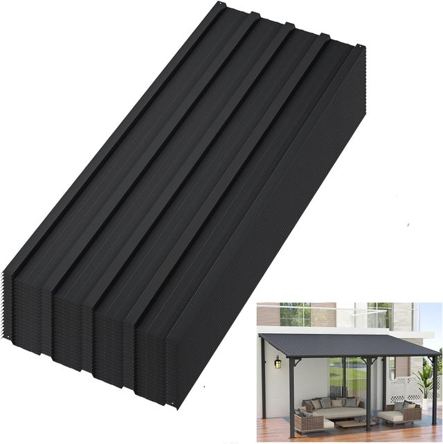 20 paneles de techo de acero galvanizado 1,07 m, chapas onduladas metálicas para garaje, cobertizo, carport y pérgola exterior