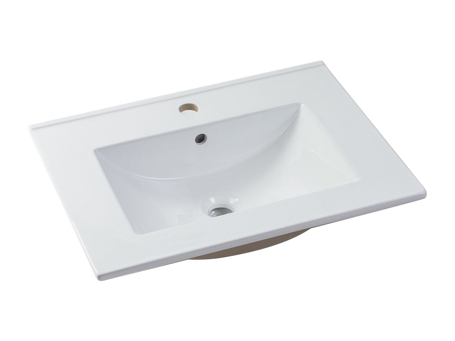 Meuble de salle de bain suspendu avec simple vasque - Coloris blanc - 60 cm - KAYLA - 6