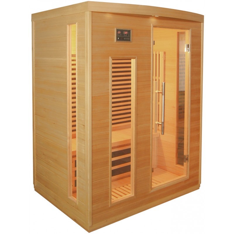 SNÖ Sauna infrarouge 3 places 2250W Hemlock panneaux carbone avec chromothérapie et Bluetooth - 3
