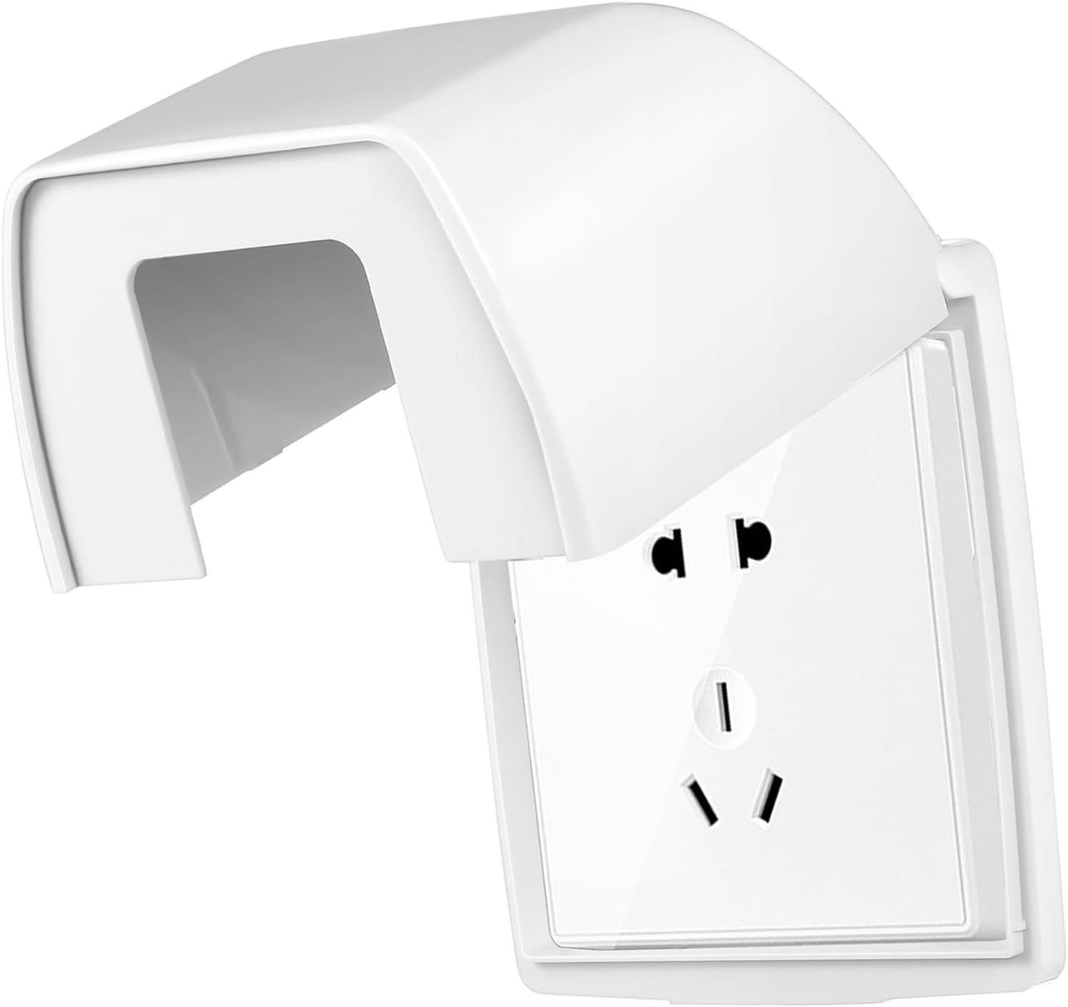 Osłona gniazdek elektrycznych - idealna do kuchni, łazienki i użytku na zewnątrz - 1 sztuka, biała, 86 x 92 x 45 mm