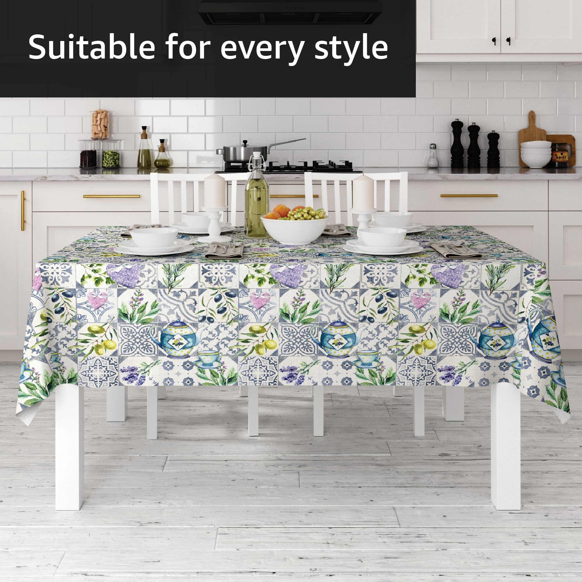 Comart, Tovaglia Colours, 100% Poliestere, Copri Tavolo Antimacchia, per Tavoli Cucina ed Esterni, Lavabile in Lavatrice, Resistente ed Elegante, Roto - 4