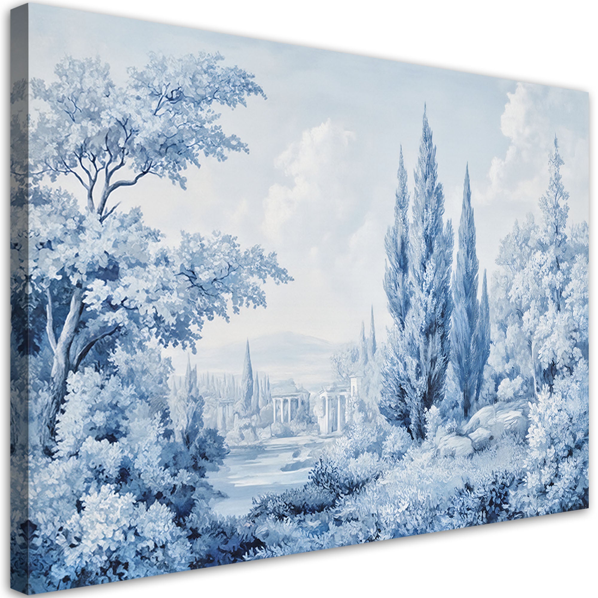 Obraz na płótnie, Krajobraz Las Drzewa Natura Niebieski 60x40