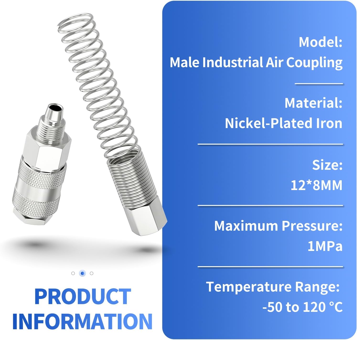 raccord rapide air comprimé raccord air comprimé tube de 12MM OD x 8MM kit de raccord d’air industriel 1pc - 7