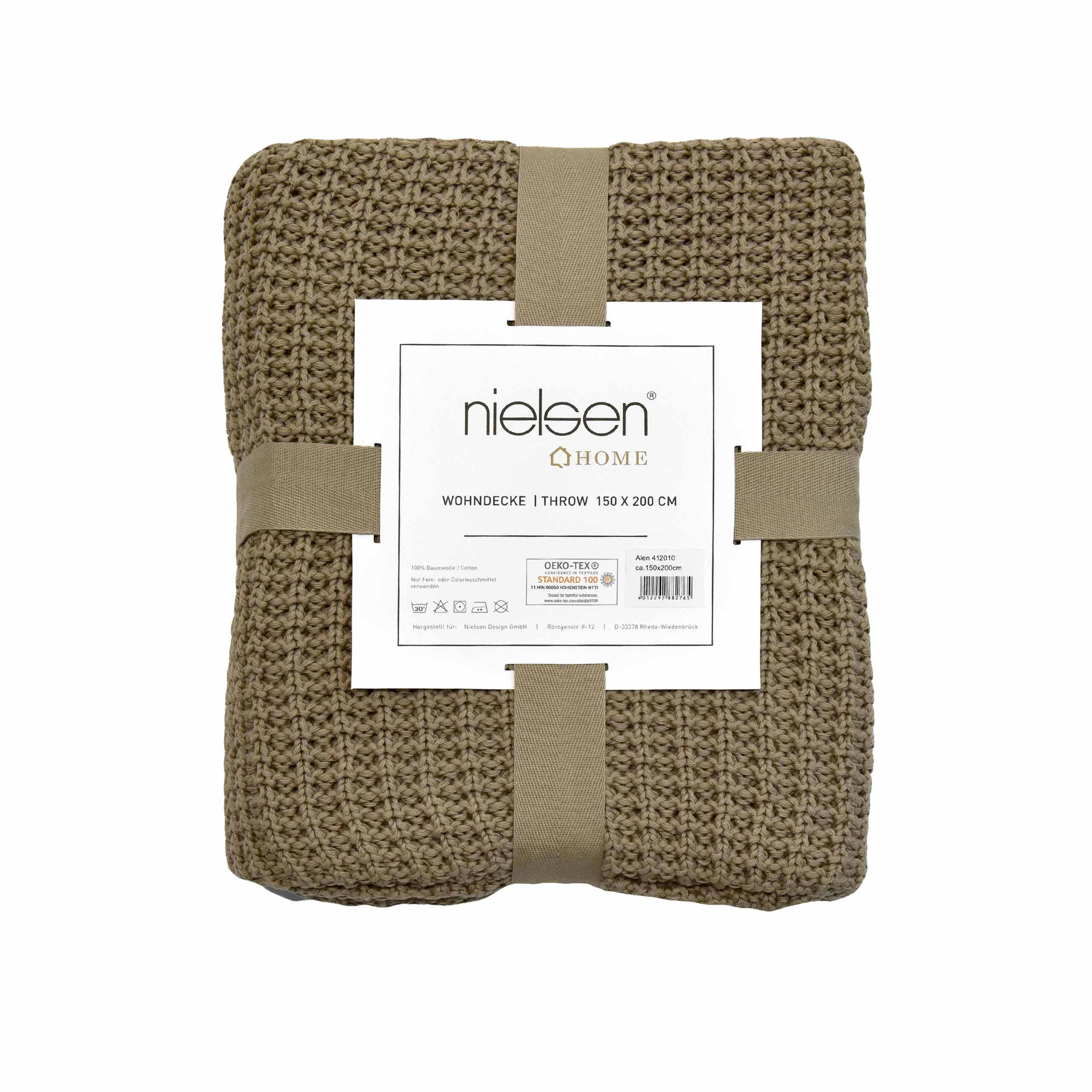 nielsen HOME Plaid Alen grosse maille, 150x200 cm, sable - 3