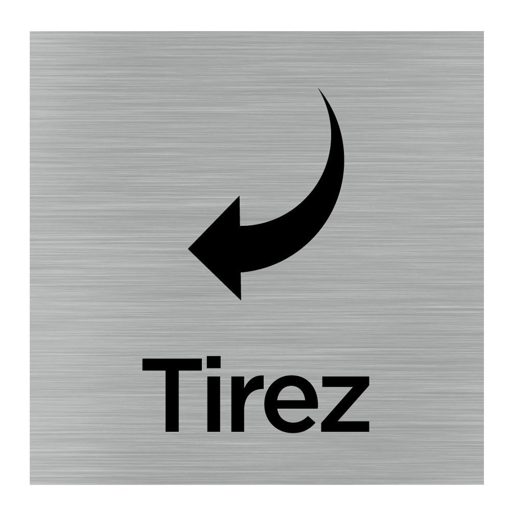 Plaque de porte aluminium brossé : Poussez