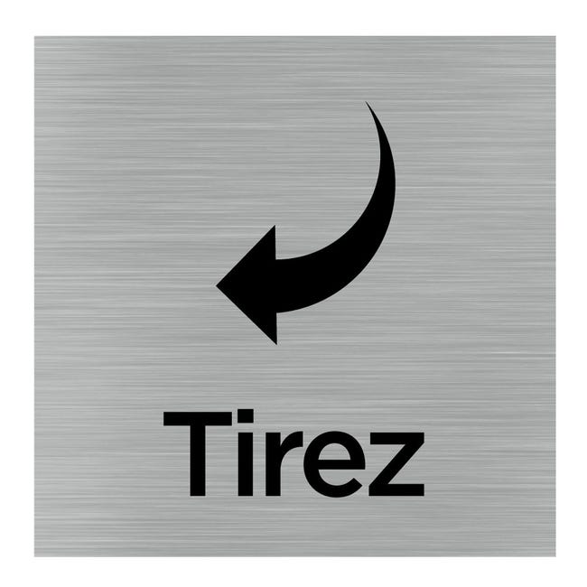 Plaque de porte aluminium brossé : Poussez Plaque de porte aluminium brossé : Poussez