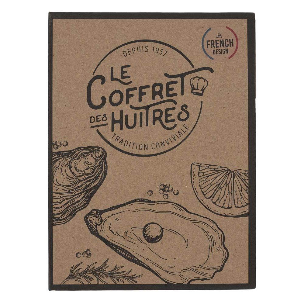 Coffret Huîtres - COOK CONCEPT - Couteau et Fourchettes - Marron et Argent - 5