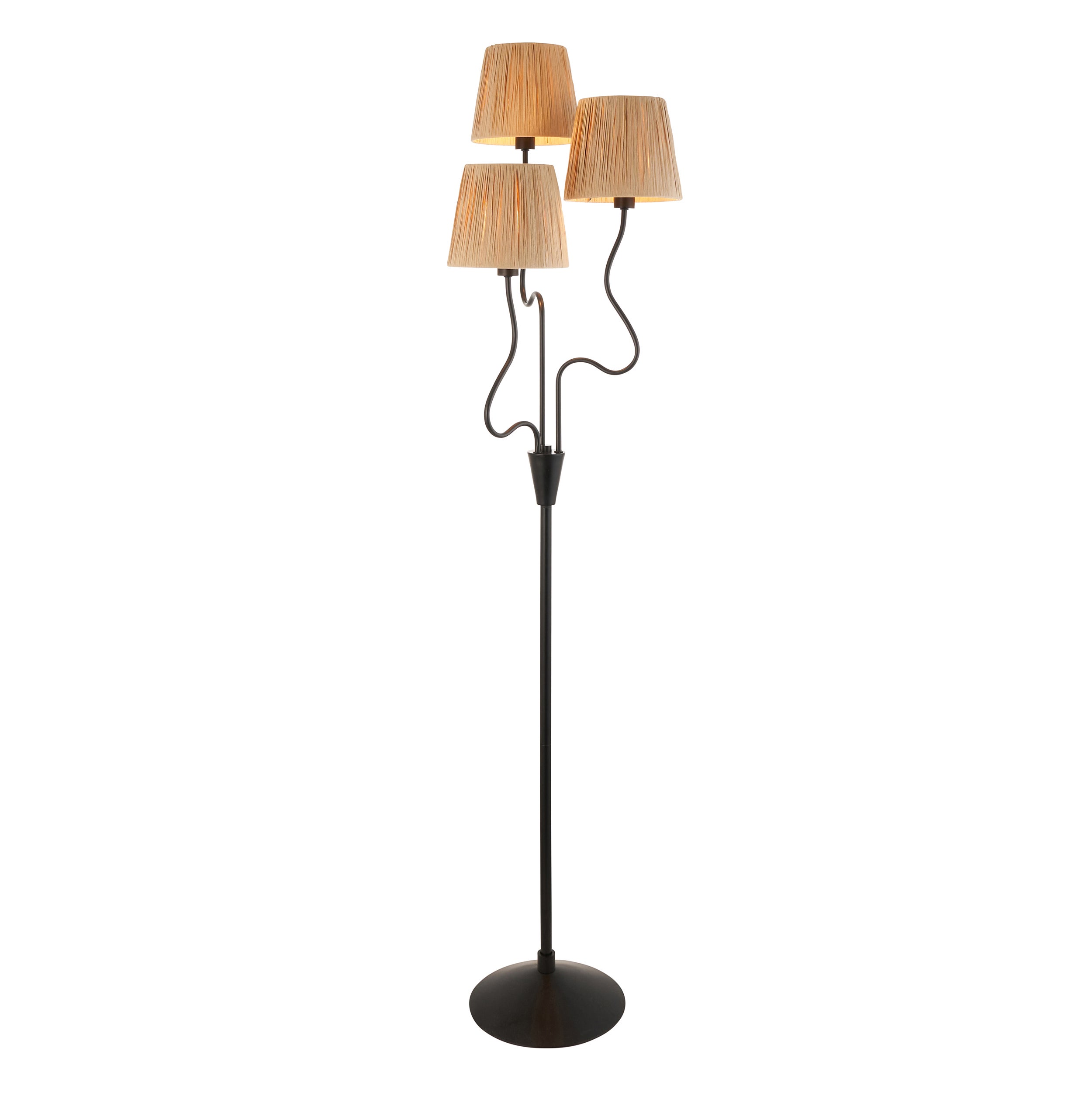 Lampa stojąca nieregularne ramiona WRIGGLE czarno-beżowa 3xE14x7W metal wym:156x42,3x42,3cm IP20 Endon