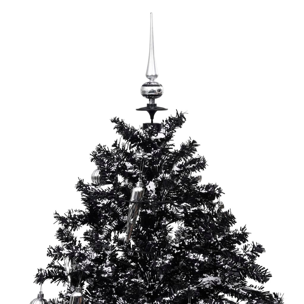 Árvore de natal com neve e base de guarda-chuva em PVC preto 190 cm - COMFORTXL - 4