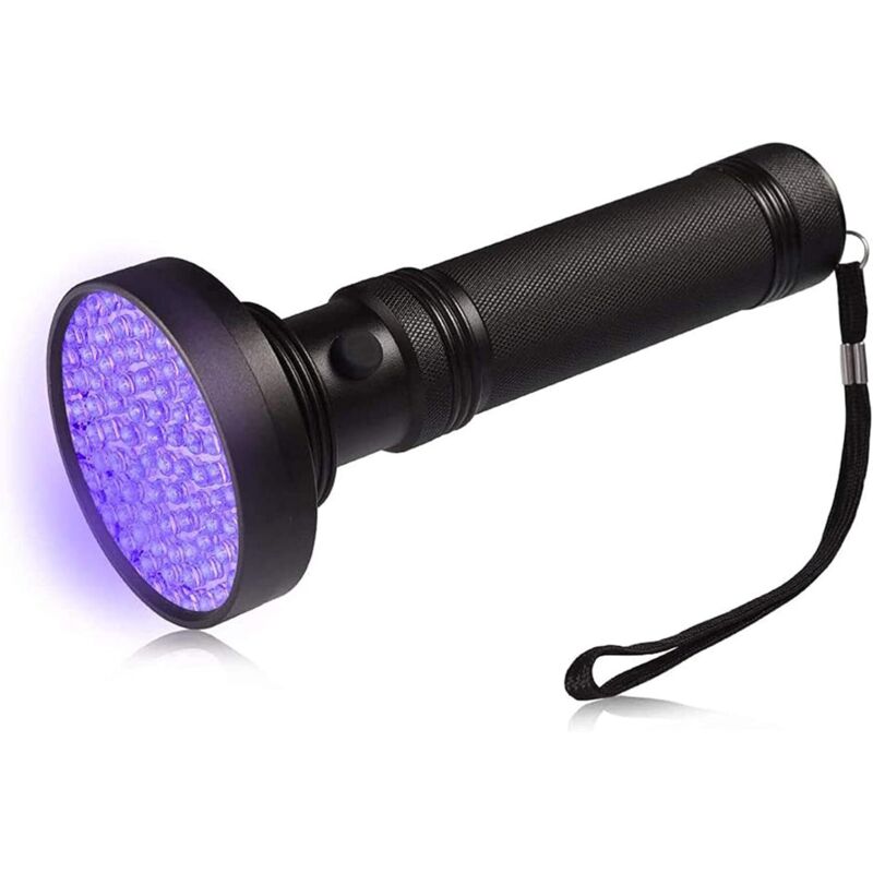 Lanternă UV portabilă cu 100 LED-uri violet pentru detector de pete de urină pentru animale de companie - Negru