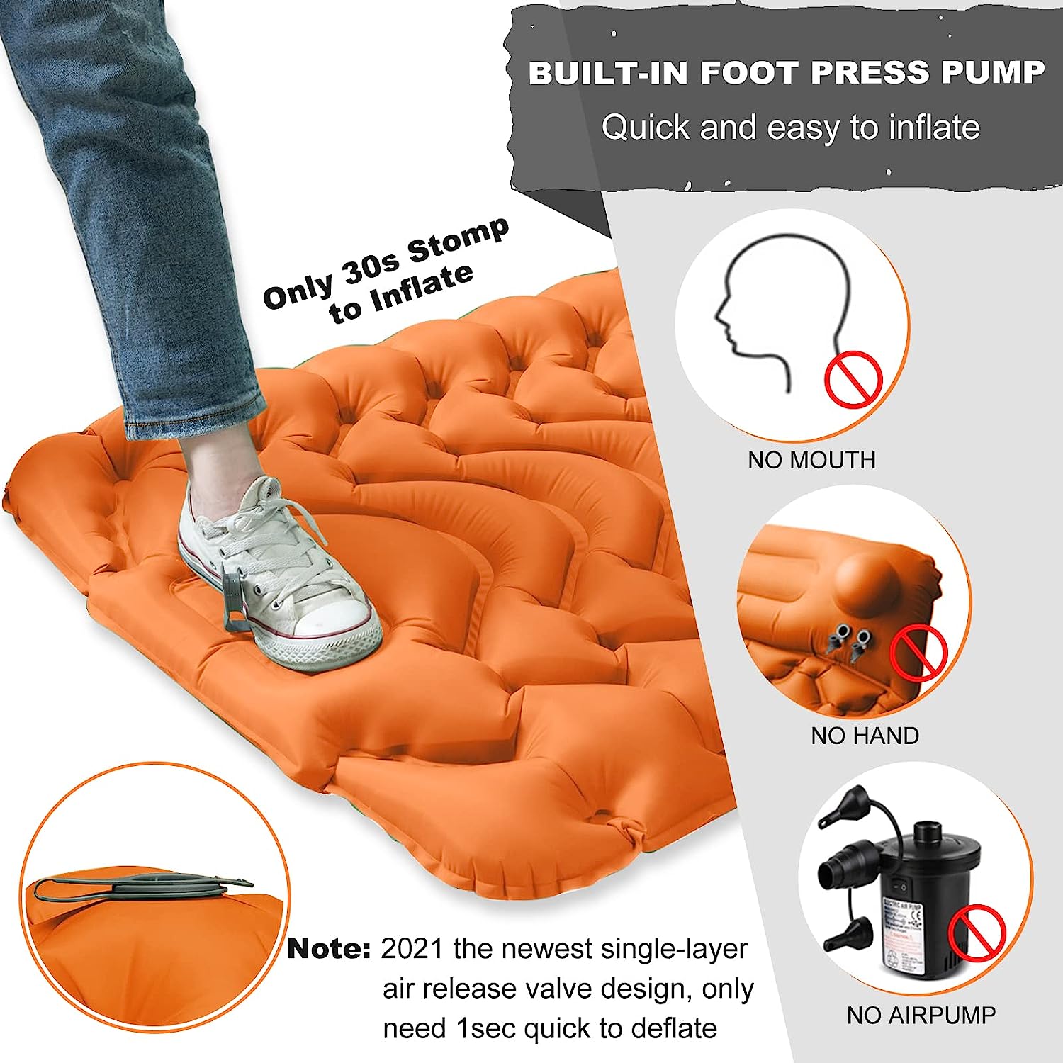 Tapis de couchage gonflable matelas pneumatique portable ultra-léger