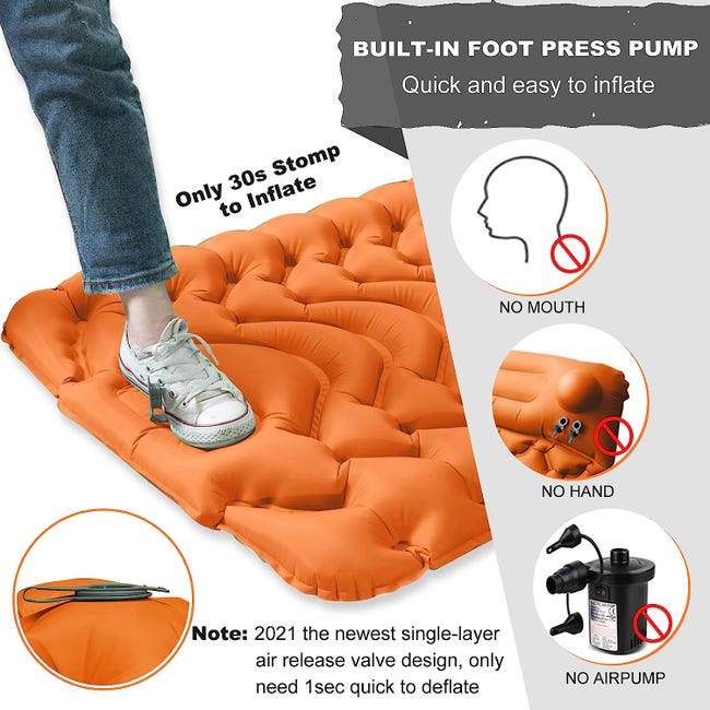 Tapis de couchage gonflable matelas pneumatique portable ultra-léger Tapis de couchage gonflable matelas pneumatique portable ultra-léger