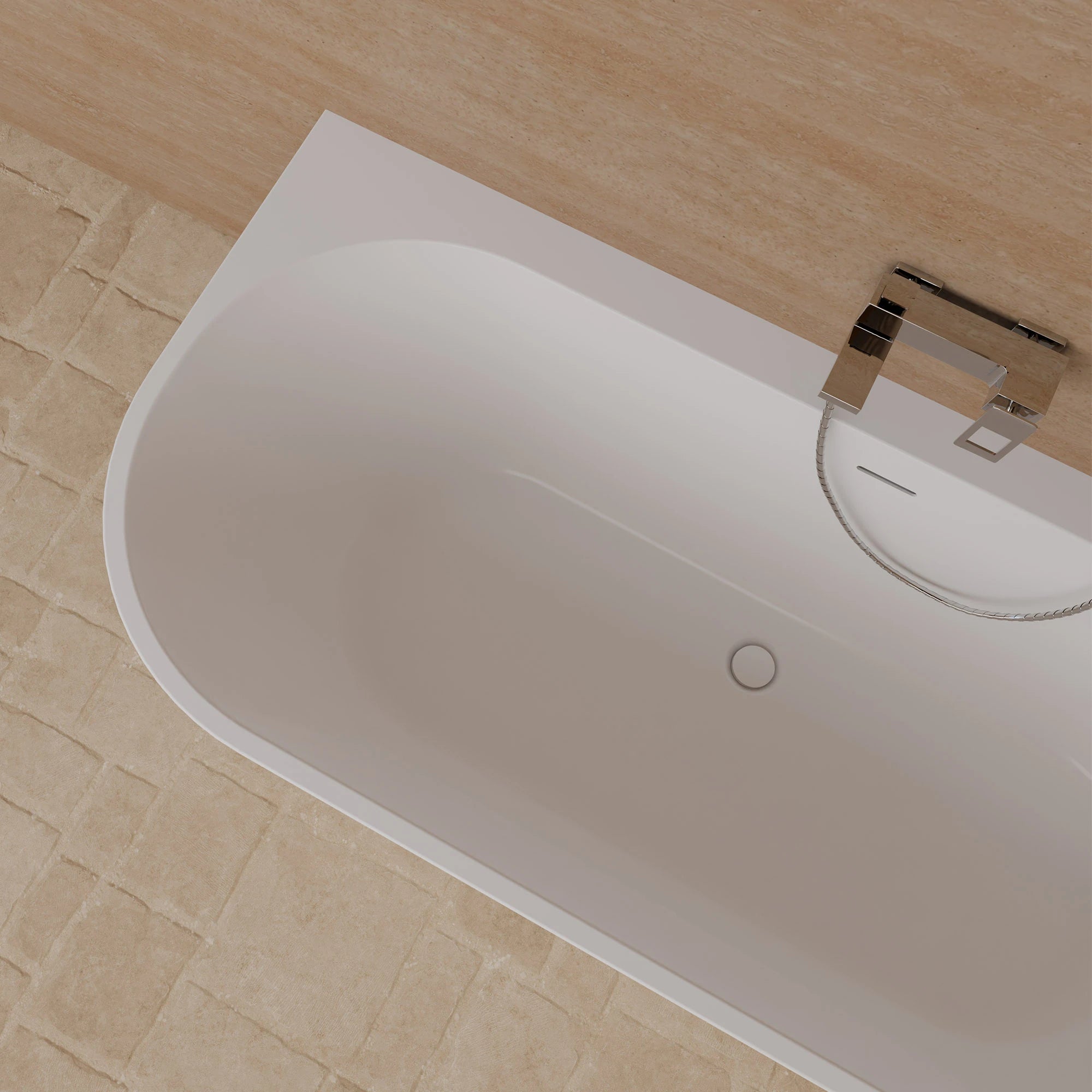 Baignoire Ilot Cosmic 180 droite blanche 180 x80 x58 cm, by SPALINA - 6