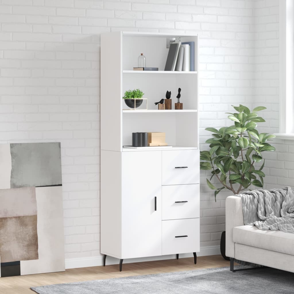 Credenza Moderna Buffet 120x40x120 Cm - MDF E Metallo Con Cantinetta E Ripiani Regolabili - 2
