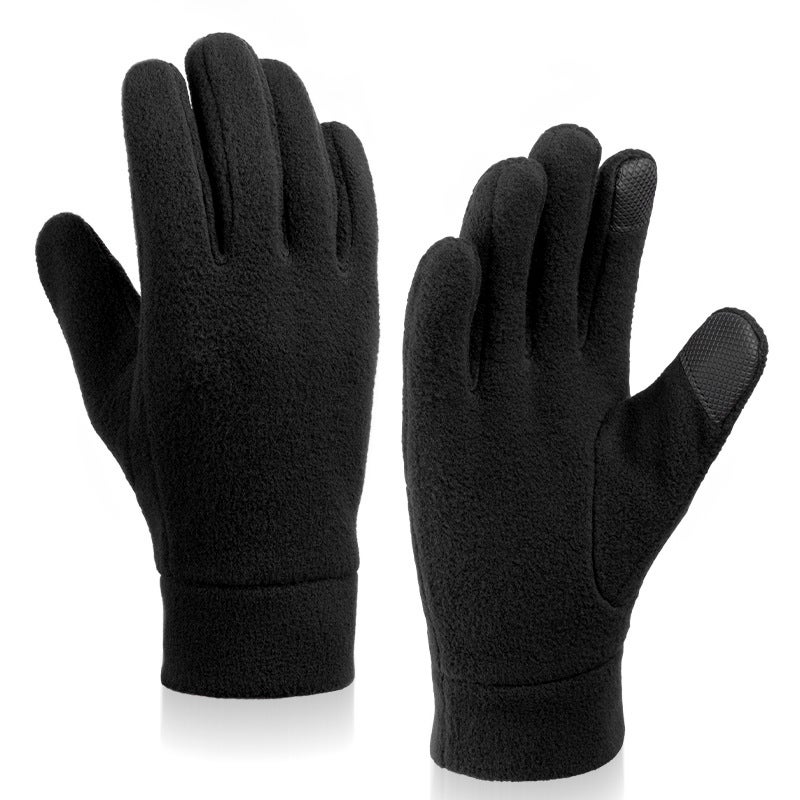 Vagasi Gants D'Hiver Femme Touchscreen - Daim Doublure Polaire - Coupe-Vent - Taille Unique Noir