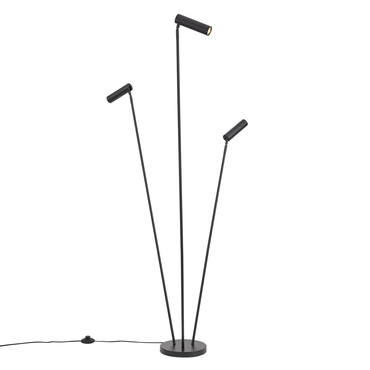Nowoczesna lampa podłogowa czarna 3-źródła światła GU10 35mm - Thomas