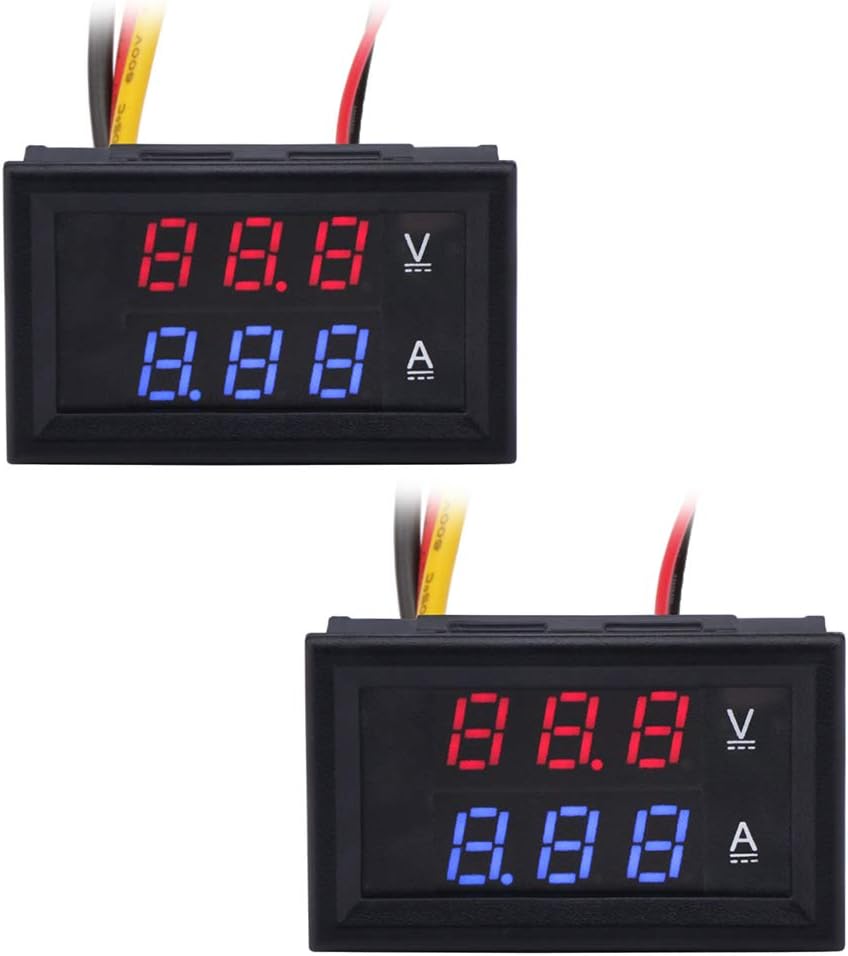 Affichage Double LED Tension Courant Voltmètre Ampèremètre Numérique ARCELI - Double Affichage LED DC 4.5-30V/0-50A - Pour Voiture, Solaire, Camping-car Amperemetre 12v