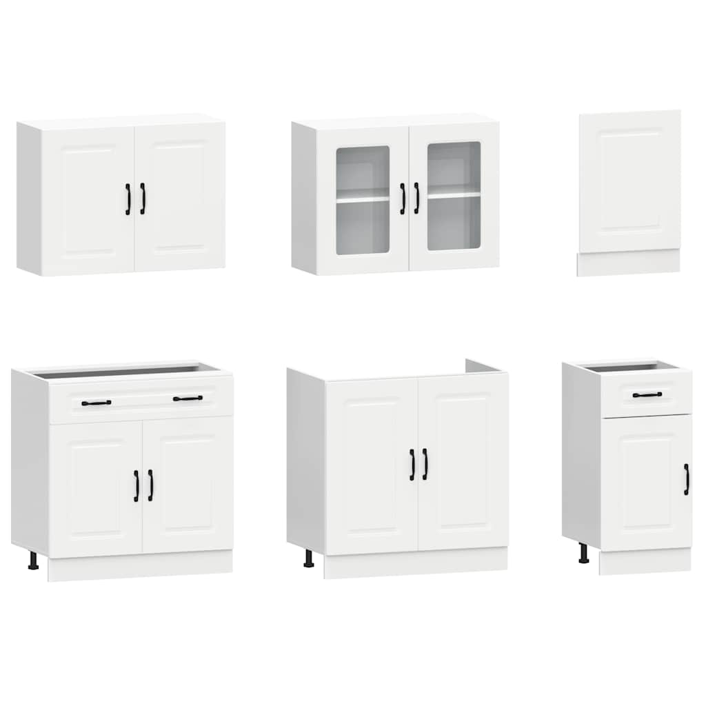 Ensemble d'armoires cuisine 7pcs Kalmar blanc bois d'ingénierie vidaXL - 4