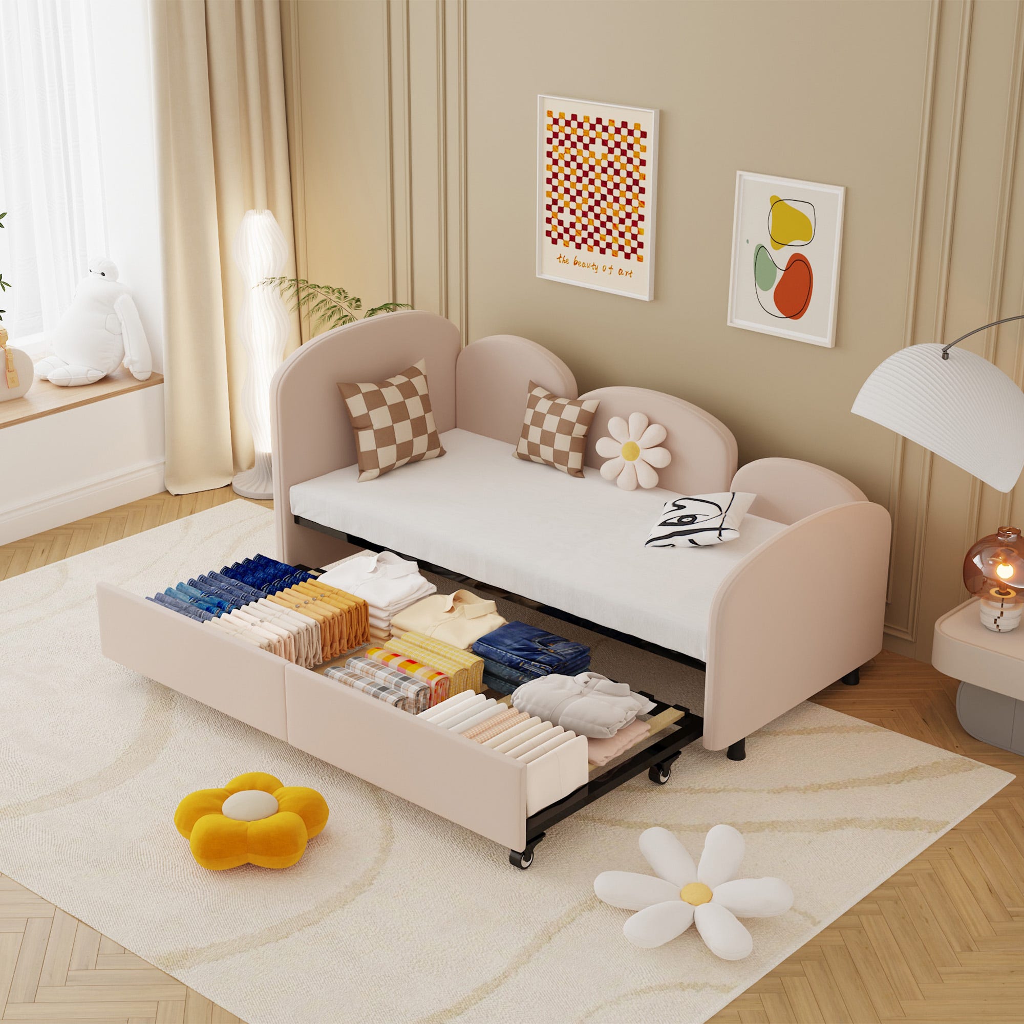 Letto a castello 140x200 cm, con letto estraibile 90x190 cm, con scaletta, ringhiera alta, grigio Letto a castello 140x200 cm, con letto estraibile 90x190 cm, con scaletta, ringhiera alta, grigio