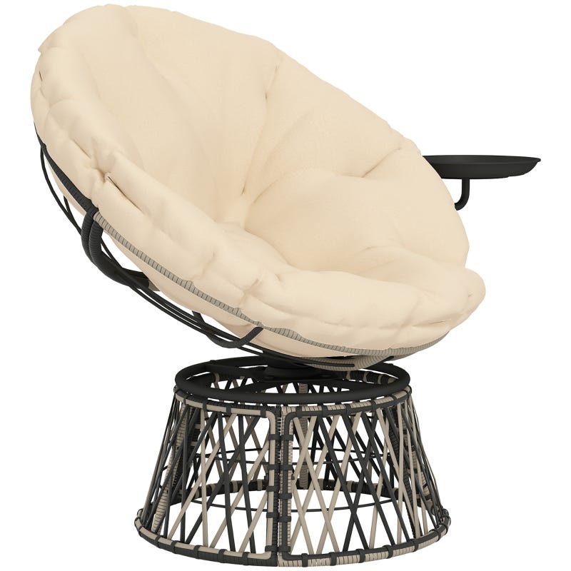 Chaise Papasan en rotin 360° rotative en osier avec coussin diamètre 90 ...
