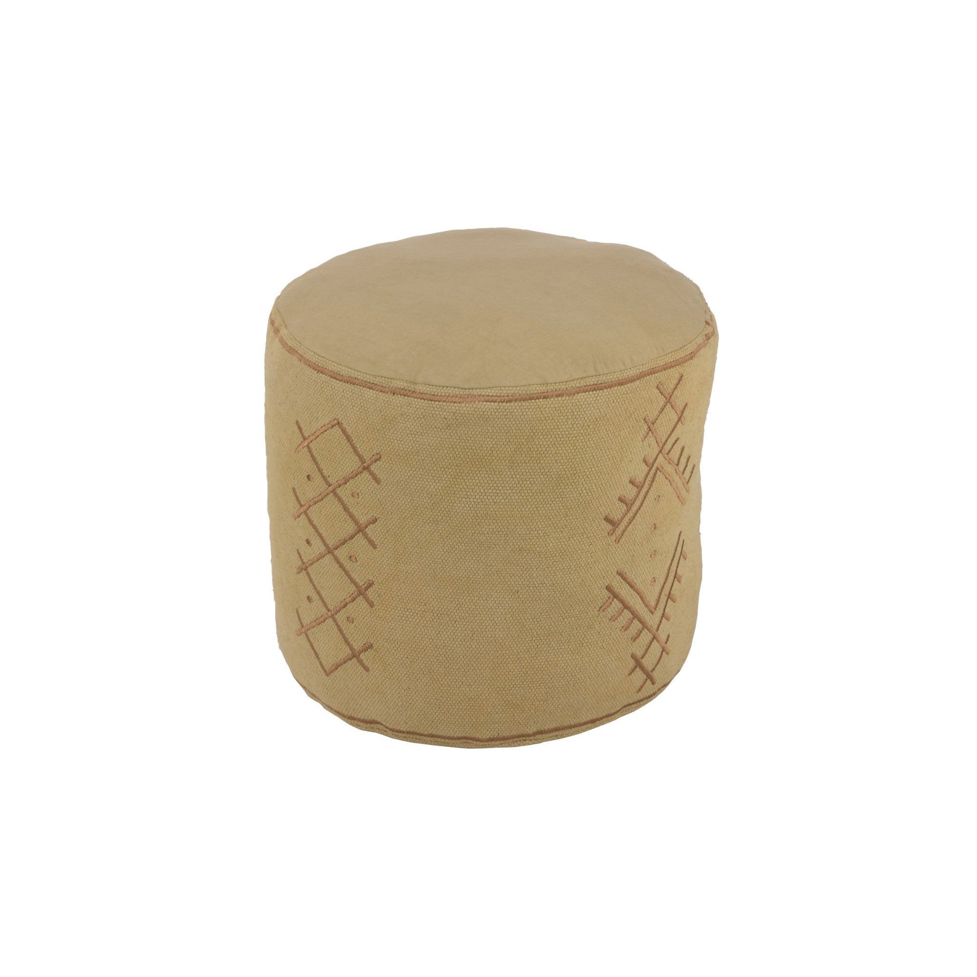 Pouf rond aux motifs brodés en coton - BERBERE | Leroy Merlin