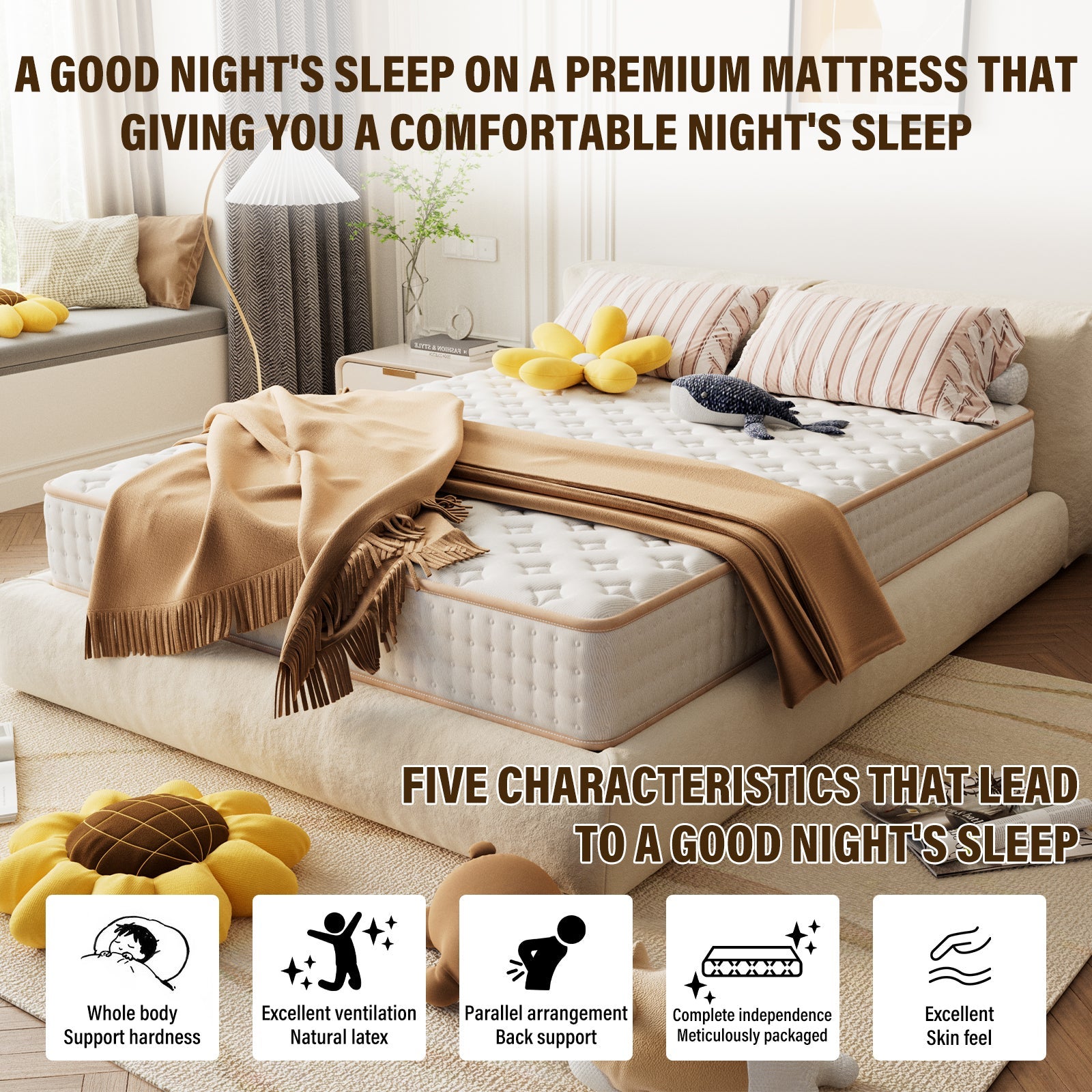 DEWINNER Matelas en Mousse 90x190cm，Épaisseur 18cm - 3