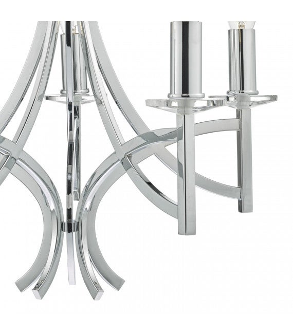 Suspension Lyon chrome poli et cristal 5 ampoules - 3