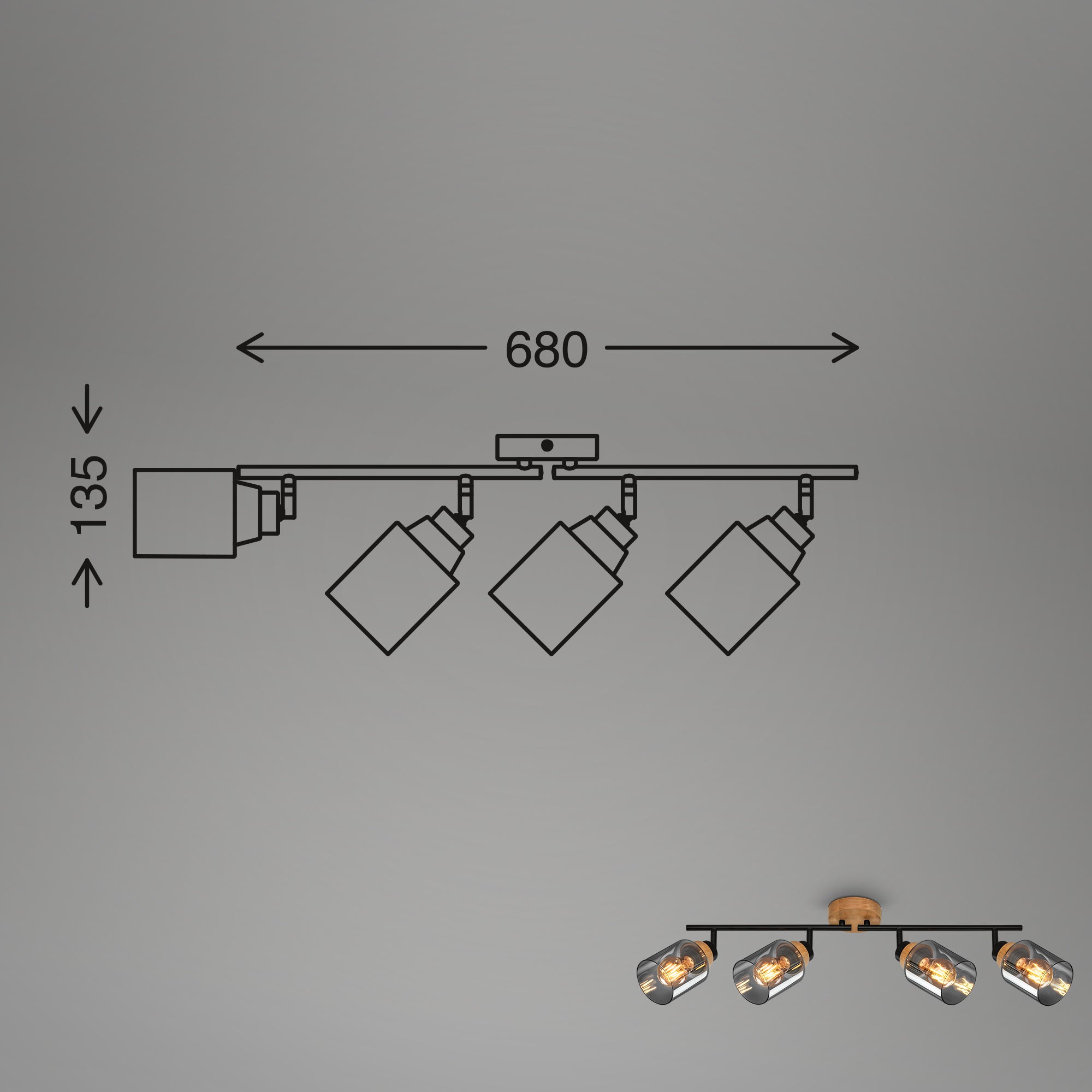 BRILONER - Faretto - HEMA - Orientabile, Attacco E27, Vetro fumè, Sorgente luminosa non inclusa - 7