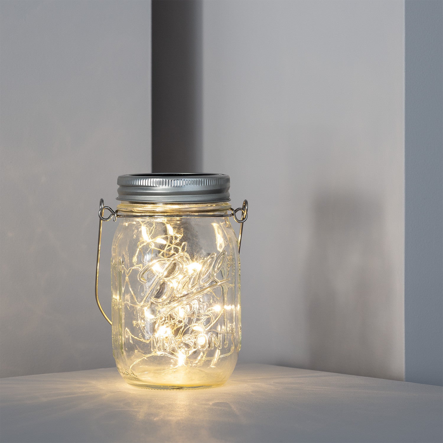 Lanterne Solaire Mason Jar Jorft 1000ml - IP65 étanche - Blanc Chaud - Charge USB/solaire