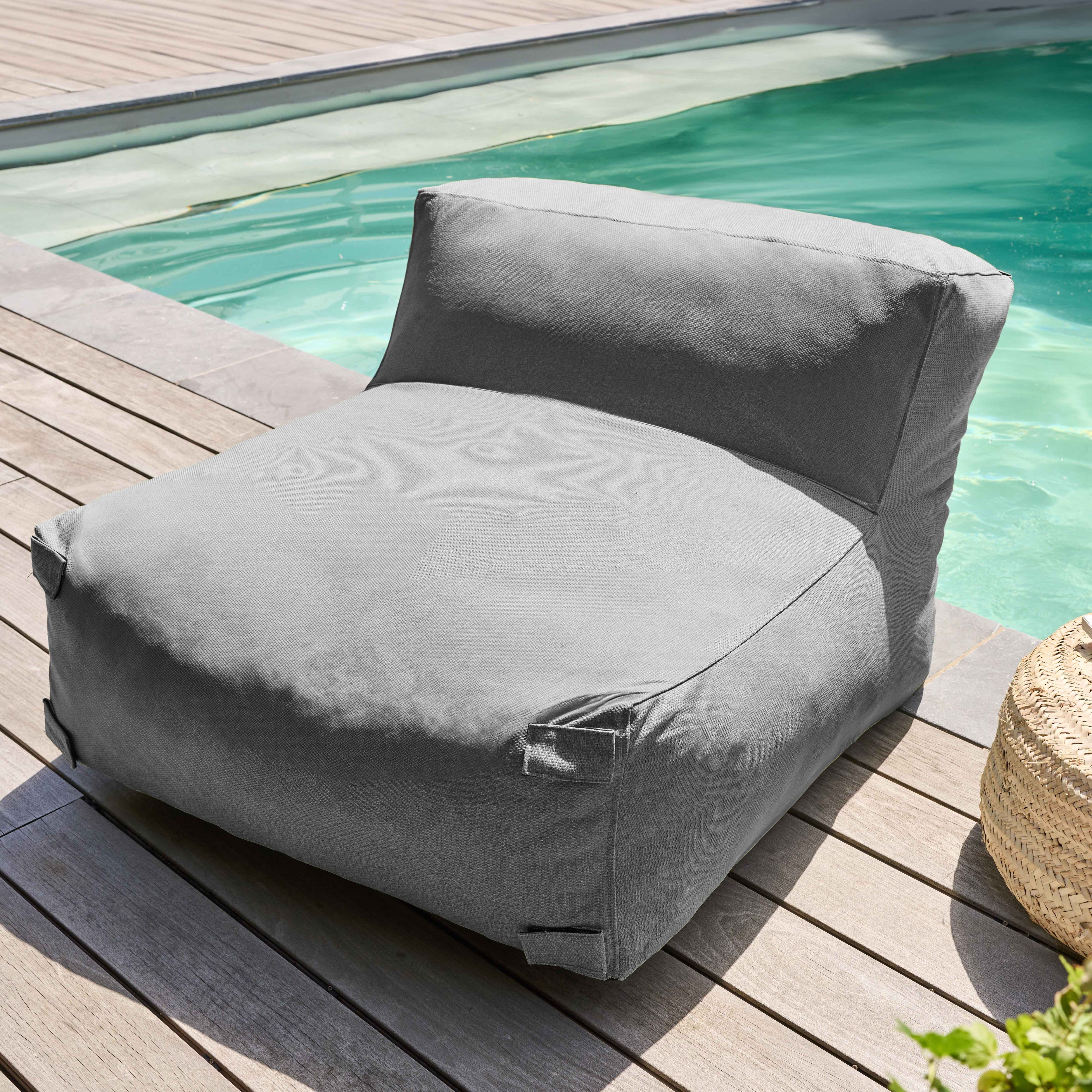 Canapé d'angle de jardin modulable 6 places gris, Mixi - Oviala - 4