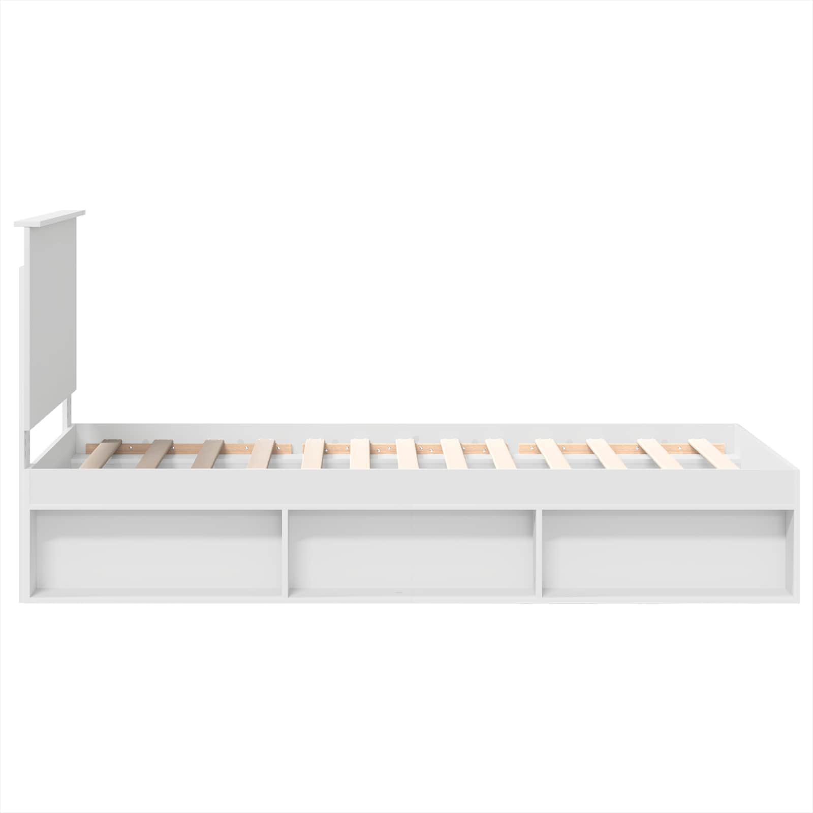 Cadre de lit blanc 90 x 200 cm en bois de pin massif - 8