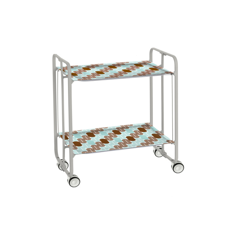 Don hierro - carrito auxiliar plegable bauhaus con ruedas – armazón metálico gris, 2 niveles, 4 posiciones ajustables-